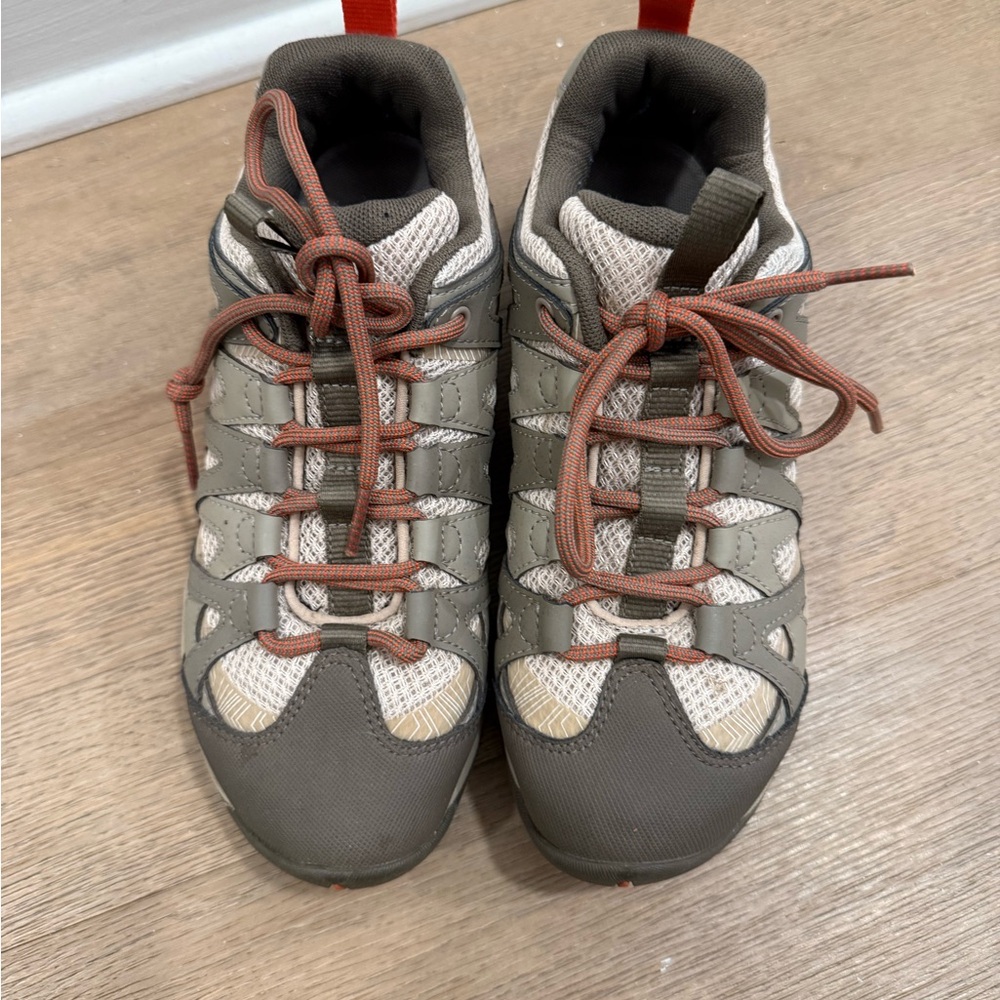 Size 6 Merrell Gray and Brown Hiking Shoes